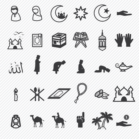 ramadan icons set.illustration  のイラスト素材