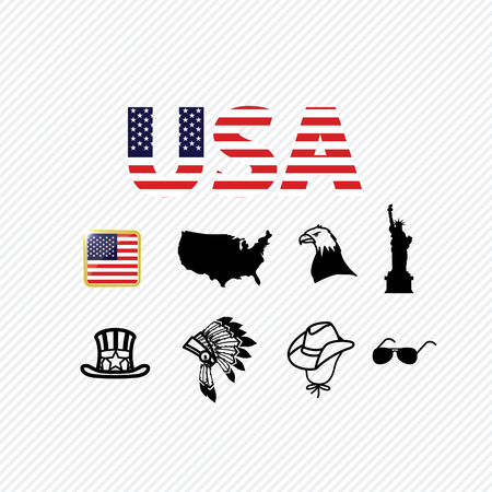 America icons set. illustration のイラスト素材