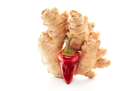 Hot red chilli pepper and ginger