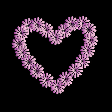 Hart shape floral bouquet, Valentine backgroundのイラスト素材