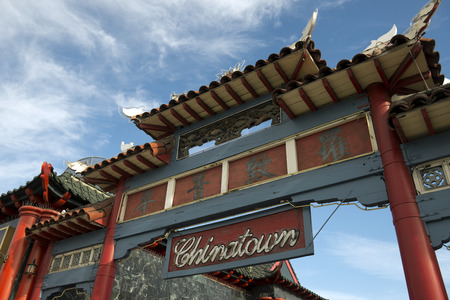 Gate to Chinatown in Los Angeles, California, USAのeditorial素材