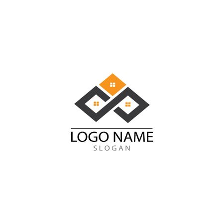 REAL ESTATE   PROPERTY  AND CONSTRUCTION LOGO DESIGN FOR BUSINESS CORPORATE SIGN . VECTORのイラスト素材