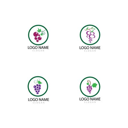 Grapes logo template vector icon illustration designのイラスト素材