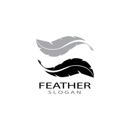 ilustration feather logo template vectorのイラスト素材
