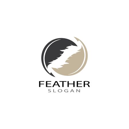 ilustration feather logo template vectorのイラスト素材