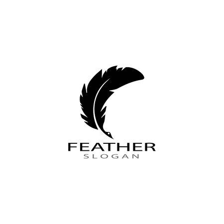 ilustration feather logo template vectorのイラスト素材