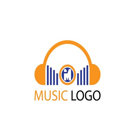 MUSIC LOGO VECTOR ILUSTRATION TEMPLATEのイラスト素材