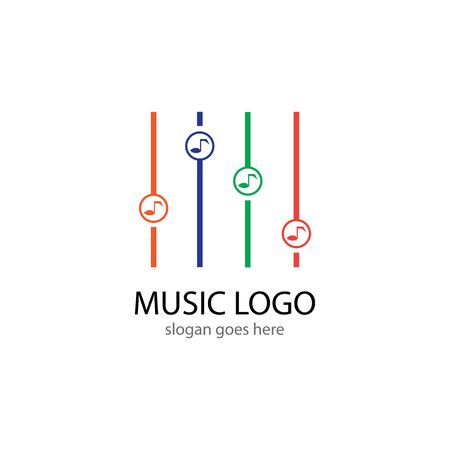 MUSIC LOGO VECTOR ILUSTRATION TEMPLATEのイラスト素材