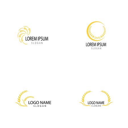 Agriculture wheat Logo Template vector icon designのイラスト素材