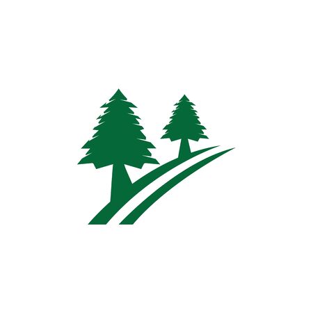 pine tree logo illustration vector designのイラスト素材