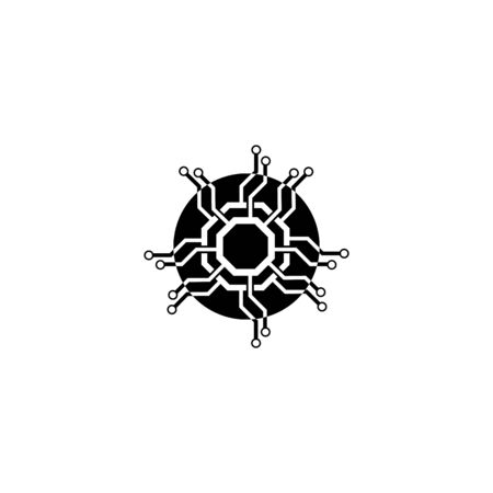 circuit logo technology vector templateのイラスト素材