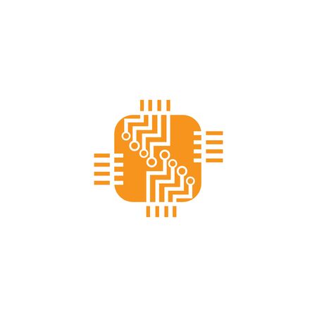 circuit logo technology vector templateのイラスト素材