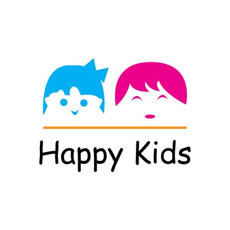 KIDS LOGO CONCEPT VECTOR TEMPLATEのイラスト素材