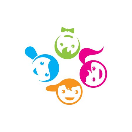 KIDS LOGO CONCEPT VECTOR TEMPLATEのイラスト素材
