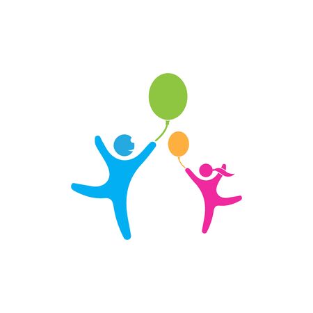 KIDS LOGO CONCEPT VECTOR TEMPLATEのイラスト素材