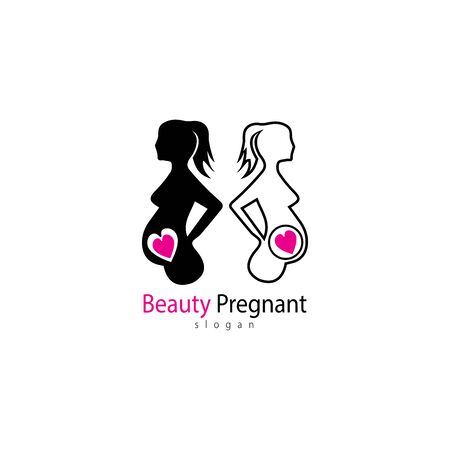 Pregnant logo template vector icon illustration designのイラスト素材