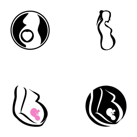 Pregnant logo template vector icon illustration designのイラスト素材