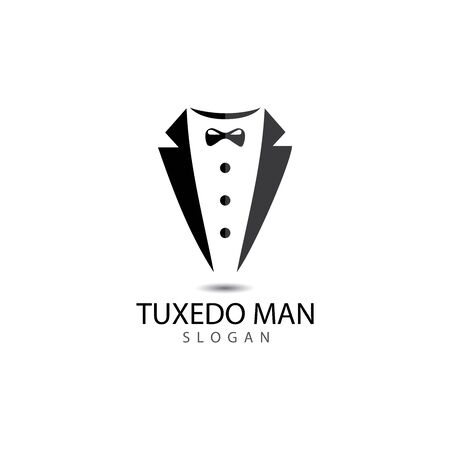 Tuxedo man logo design vector templateのイラスト素材