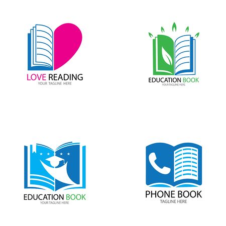 Book Education Logo Template vector illustration designのイラスト素材