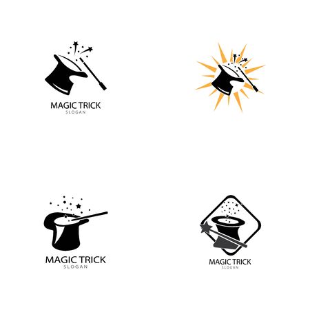 Illustration of magic hat with wandのイラスト素材