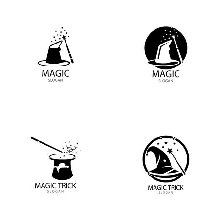 Illustration of magic hat with wandのイラスト素材