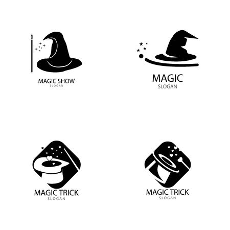 Illustration of magic hat with wandのイラスト素材