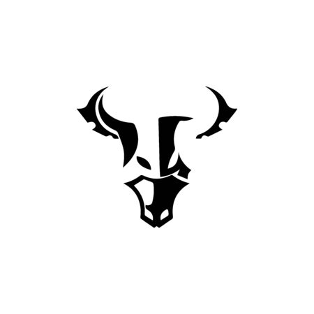 Bull Horn.Bull head Vector Icon Logo Template Illustration Designのイラスト素材