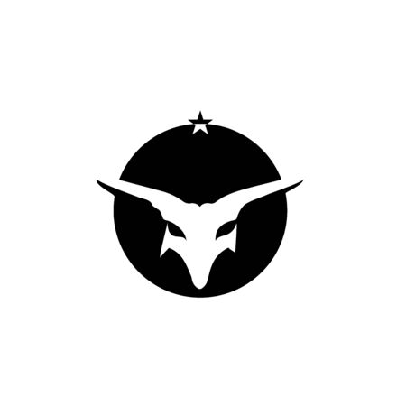 Bull Horn.Bull head Vector Icon Logo Template Illustration Designのイラスト素材