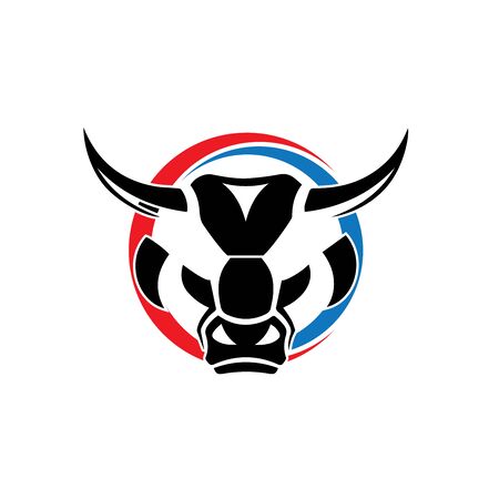 Bull Horn.Bull head Vector Icon Logo Template Illustration Designのイラスト素材