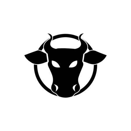 Bull Horn.Bull head Vector Icon Logo Template Illustration Designのイラスト素材