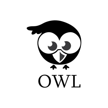 owl bird illustration logo template vector iconのイラスト素材