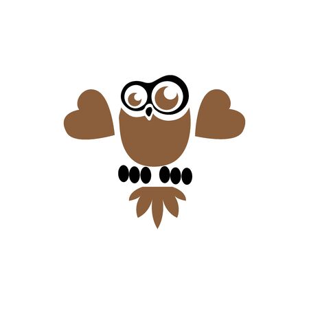 owl bird illustration logo template vector iconのイラスト素材