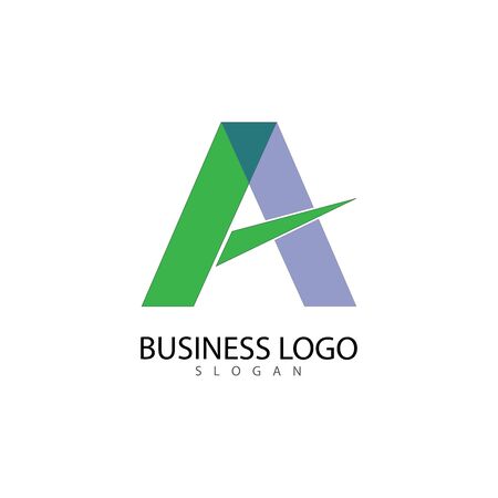 A Letter Logo Template vector icon illustrationのイラスト素材