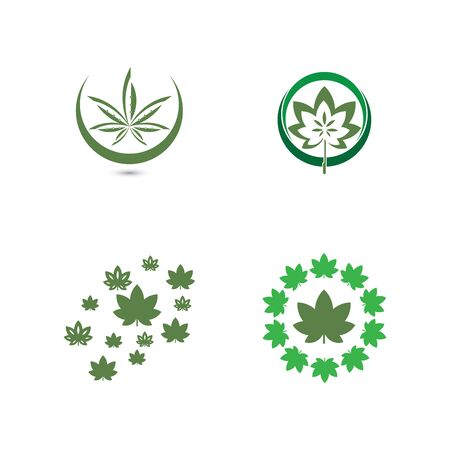 Canabis leaf vector illustration icon designのイラスト素材