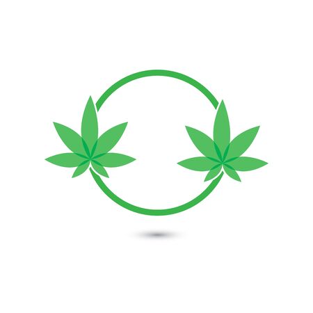 Canabis leaf vector illustration icon designのイラスト素材