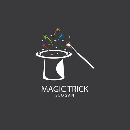 Illustration of magic hat with wandのイラスト素材