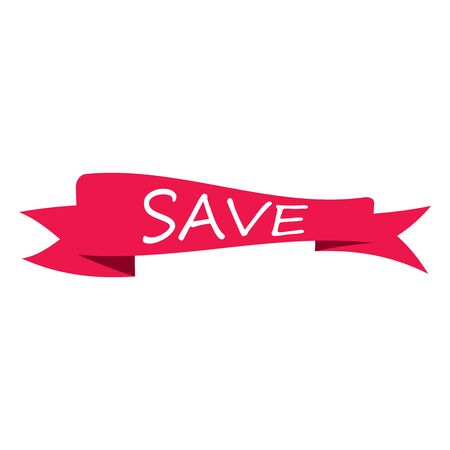 Flat vector ribbons banners flat isolated on white backgroundのイラスト素材