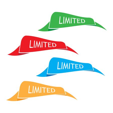 Flat vector ribbons banners flat isolated on white backgroundのイラスト素材