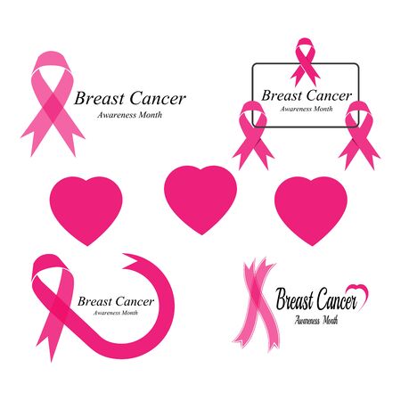 Pink ribbon for breast cancer awareness symbol, vector illustrationのイラスト素材