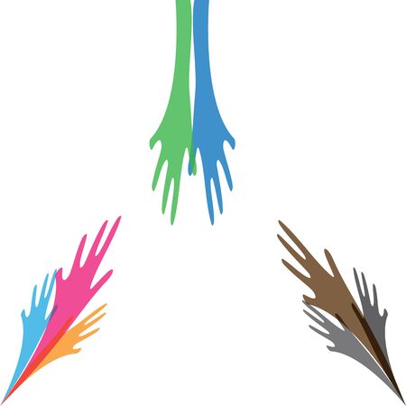 Hand symbol community care logo vector illustration designのイラスト素材