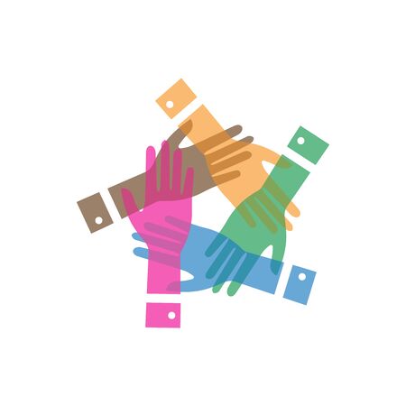 Hand symbol community care logo vector illustration designのイラスト素材