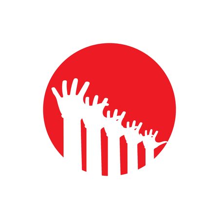 Hand symbol community care logo vector illustration designのイラスト素材