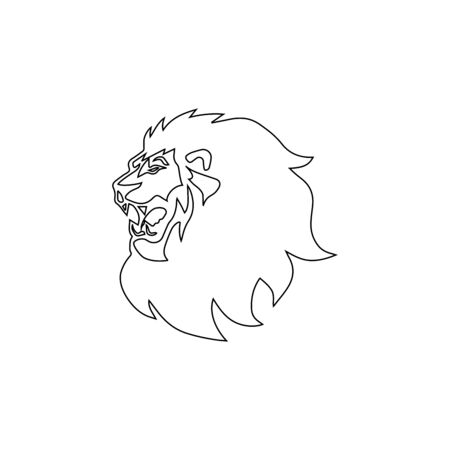 lion head logo template vector iconのイラスト素材