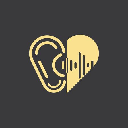 Hearing Logo Template vector icon designのイラスト素材