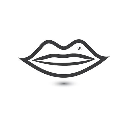 Lips icon cosmetic logo vector templateのイラスト素材
