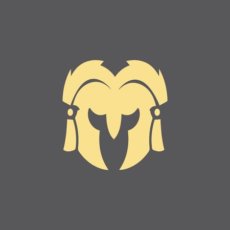 Gladiator mask , Spartan helmet logo template vector icon designのイラスト素材