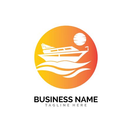 cruise ship Logo Template vector icon designのイラスト素材