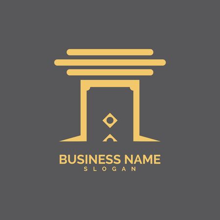 pillar Logo vector Template illustration designのイラスト素材