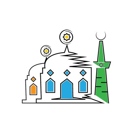 islamic mosque logo vector icon templateのイラスト素材