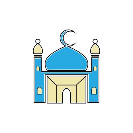 islamic mosque logo vector icon templateのイラスト素材